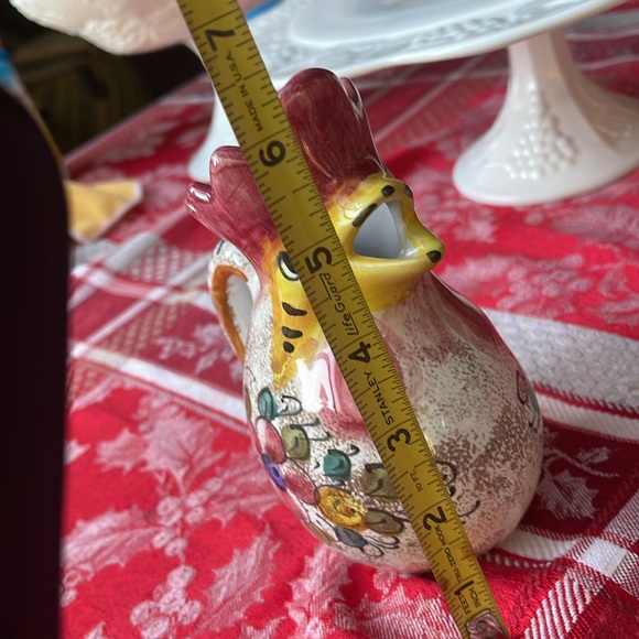 Vintage Italian Firenze Ceramic Rooster Chicken Pitcher mug - Picture 9 of 12